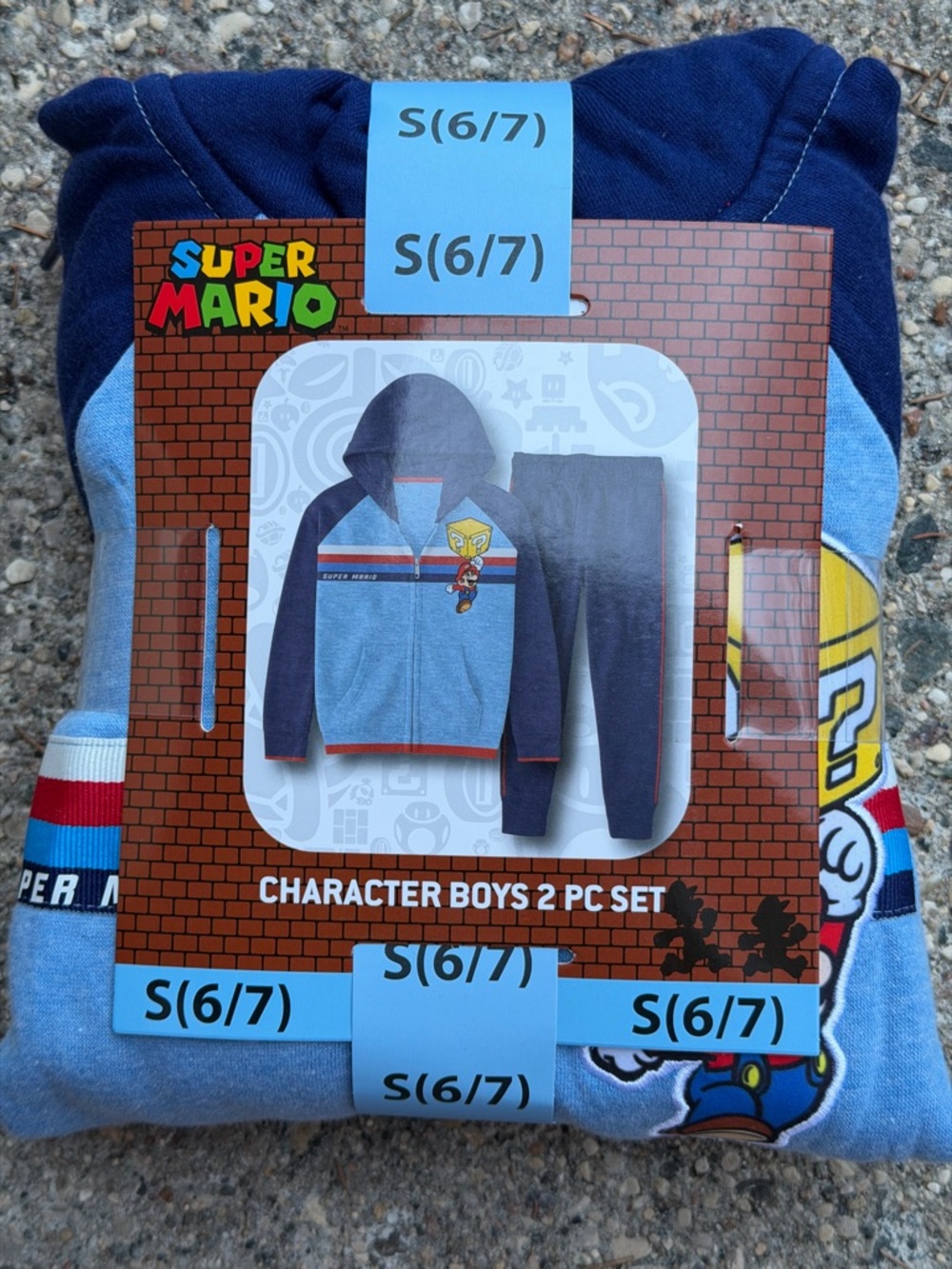 Nintendo Super Mario Light Blue & Navy Boys 2-Piece Set